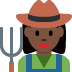 👩🏿‍🌾 woman farmer: dark skin tone display on Twitter